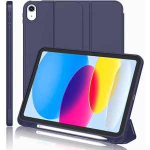 Apple iPad 10. Nesil 10.9 (2022) Kalemlikli Yatay Standlı Stromix Smart Kılıf ve Ekran Koruyucu A2696 A2757 A2777 A3162