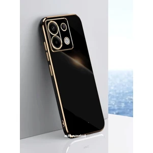 M.tk moveteck Xiaomi Redmi Note 13 Pro 5g Kılıf Kamera Korumalı Parlak Gold Kenarlı Altın Detaylı Yumuşak Silikon