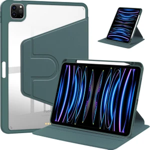 Apple iPad Pro 11 (2021) 3. Nesil Kalem Şarjına Uygun Yatay ve Dikey Standlı Kalemlikli Ninex Smart Kılıf A2459 A2301 A2460
