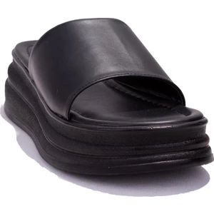 DZA07-1241302B Siyah Spor Topuklu Kadın Terlik