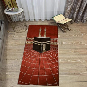 Viyana Home Dijital Baskılı Yıkanabilir Hediyelik Namazlık Seccade Halı, V-Seccade-48-Kırmızı,