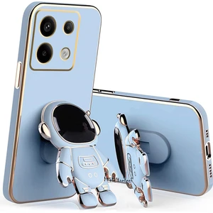 M.tk moveteck Xiaomi Redmi Note 13 Pro 5g Kılıf Astronot Standlı Sevimli Ayıcık Parlak Gold Kenarlı Altın Işlemeli Detaylı