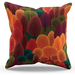 Çift Tarafı Baskılı Sonbahar - 3 Desenli Süet Kırlent Kılıfı