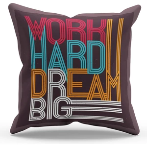 Çift Tarafı Baskılı Motivation Type-4 Desenli Süet Kırlent Kılıfı