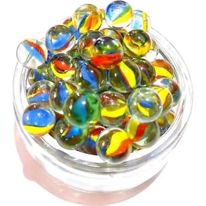 MBB Ticaret 100 Adet Karışık Renk Cam Misket Bilye Oyuncak Cam Bilya Gülle