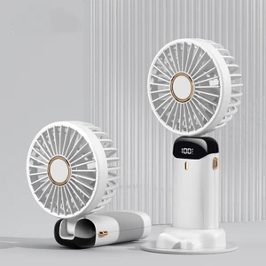 Mini El Fanı, Taşınabilir Fan 5 Hız Ayarlanabilir, 3000MAH Akülü Şarj Edilebilir USB Tabanlı Sessiz Soğutma Fanı Beyaz (Yurt Dışından)