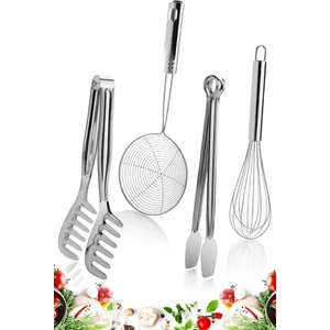 Kepçe Kevgir Makarna Salata Maşası Karıştırıcı Tel Çırpıcısı Izgara Maşası Çelik Yumurta Çırpıcısı