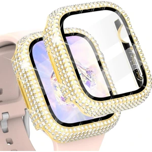 Apple Watch 7 41MM Full Kenar Taşlı Sert Pc Kasa ve Ekran Koruyucu