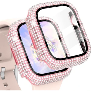 Apple Watch 7 41MM Full Kenar Taşlı Sert Pc Kasa ve Ekran Koruyucu