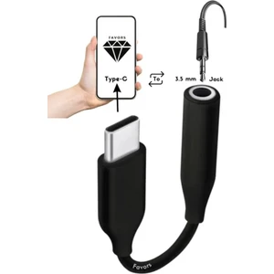 Type-C To Jack 3.5 mm Kulaklık Dönüştürücü Tüm Type-C Telefon ile Uyumlu Aux Kablo Converter