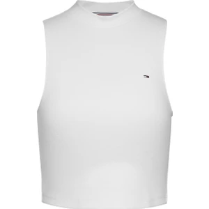 Tommy Jeans Yarım Balıkçı Yaka Düz Beyaz Kadın Atlet Tjw Crp Mockneck Tank