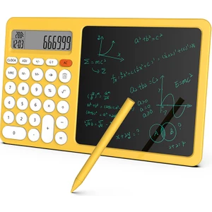 Sarı Hesap Makinesi El Yazısı Ped Elektronik LCD Blackboard Iki-Bir-Bir-Bir El Çizim Tablet (Yurt Dışından)