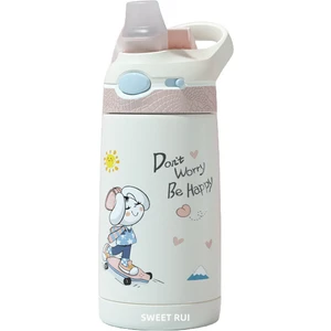 Sweet Rui Çocuk Su Şişesi, Dijital Göstergeli 380 ml Pipetli, Bpa Içermeyen Paslanmaz Çelik Içecek Şişesi Termosu (Yurt Dışından)