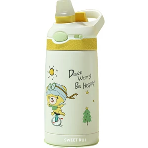 Sweet Rui Çocuk Su Şişesi, Dijital Göstergeli 380 ml Pipetli, Bpa Içermeyen Paslanmaz Çelik Içecek Şişesi Termosu (Yurt Dışından)