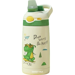 Sweet Rui Çocuk Su Şişesi, Dijital Göstergeli 380 ml Pipetli, Bpa Içermeyen Paslanmaz Çelik Içecek Şişesi Termosu (Yurt Dışından)