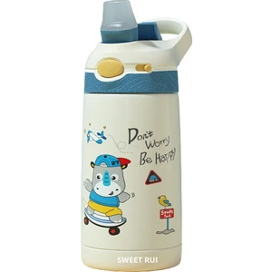 Sweet Rui Çocuk Su Şişesi, Dijital Göstergeli 380 ml Pipetli, Bpa Içermeyen Paslanmaz Çelik Içecek Şişesi Termosu (Yurt Dışından)