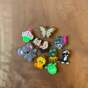 Jibbitz Terlik Süs Taşlı Kelebek Ekstra-Crocs Jibbitz Terlik Süsü Sevimli Figürler 8 Li Set