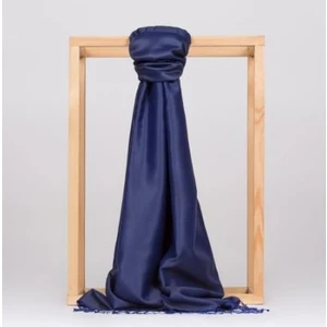 Ipekevi Çift Taraflı Düz Renk Ipek Şal 00927-GECE Mavisi