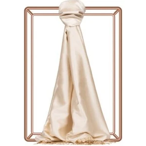 Ipekevi Çift Taraflı Düz Renk Ipek Şal 00927-KREM