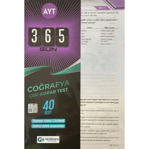 Gezegen Yayıncılık AYT 365 Gün Coğrafya 40 Yaprak Test