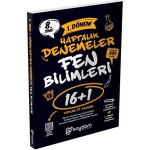 Saydam Yayınları 8. Sınıf LGS Fen Bilimleri 1. Dönem 16+1 Haftalık Kazanım Denemeleri