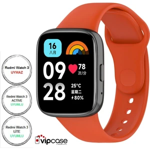 Vip Case Xiaomi Redmi Watch 3 Active ve Watch 3 Lite Uyumlu Akıllı Saat Bileklik Silikon Kordon