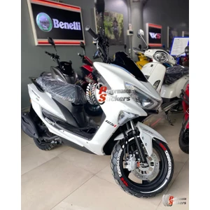 Bridgestone & Kuyruk Motorsiklet Scooter Lastik Yazısı Sticker 8 Adet (Rks Mondial Falcon Kuba Yamaha Honda Tüm Motorlara Uyumlu)