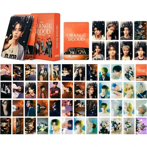 Home Silk Kpop Entrypen 55PCS Enhypen Lomo Kartları Entrypen Turuncu Blood Albüm Lomo Kartları Fanlar Için Poster Kartları (B) (Yurt Dışından)