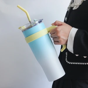 Büyük Kapasiteli Pipet Yalıtım Bardağı, Büyük Mac Soğutma Yalıtım Bardağı, 1200ML (Yurt Dışından)