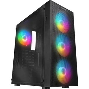 Faced V1 Mesh Temperli Camlı 4X12CM Sabit Rainbow Fanlı Atx Mid-T Gaming Oyuncu Kasası