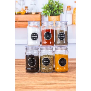 Krm Home 6 Adet Vakum Kapaklı Cam Baharat Takımı 330 ml