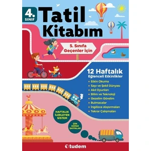 Tudem Yayınları 4. Sınıftan 5. Sınıfa Geçiş 12 Haftalık Etkinlikli ve Eğlenceli Tatil Kitabı Seti
