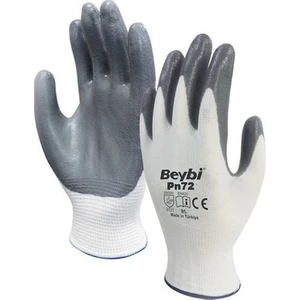 PN72 Gri Polyester Astarlı Nitril Kaplı Iş Eldiveni No:10 Xlarge 1 Çift