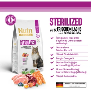 Nutri Feline Sterilized Somon Etli 10KG Nutri Feline Kedi Maması