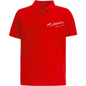 Polo Yaka Atatürk İmza Baskılı Kısa Kollu 23 Nisan T-Shirt