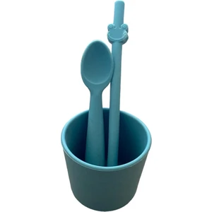 Mofy Baby Silikon Bardak Mama Seti ( Bardak - Kaşık - Pipet )