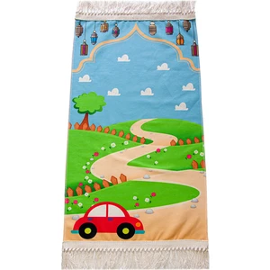 İhvan Online Dijital Baskılı Çocuk Seccadesi Arabalı