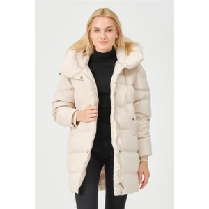 Kadın Kaban Geniş Yakalı Ribana Detaylı Oversize Kadın Mont Melody Kadın Mont