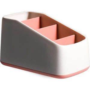 4 Yuvalı Masaüstü Saklama Kutusu Uzaktan Kumanda Enkaz Depolama Rafı Kırtasiye Malzemesi Saklama Kutusu Ev Saklama Kutusu (Kırmızı) (Yurt Dışından)