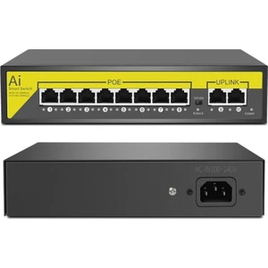 Mpia 120W 8 Port Ethernet Poe Switch 10 Port 8+2 8 Poe Ports 2 Uplink 10/100