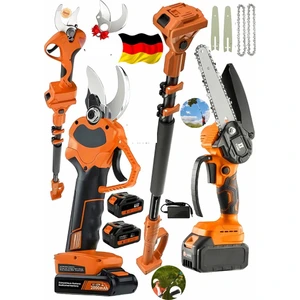 Alman 2 Akülü 987VF Şarjlı Ağaç Dal Kesme Budama Testere Makası Teleskopik Uyumlular Yedek Bıçaklı