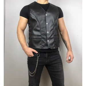 Dot Cycle Deri Yelek