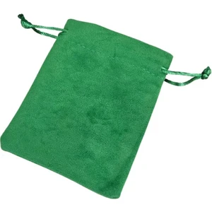 Özer Kutu Süet& Kadife Duble Kese Yeşil 10 Adet 9X12 cm Takı, Altın Kesesi (Ipli & Büzgülü)