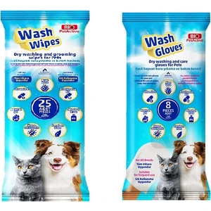 Bio Pet Active Wash Gloves + Wash Wipes Karma 2 Li Paket