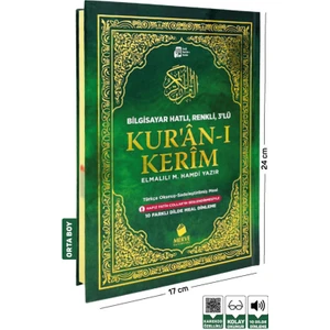 Kur'an-ı Kerim Arapça Türkçe Okunuş ve Türkçe Meali 3'lü - Elmalılı Hamdi Yazır Orta Boy