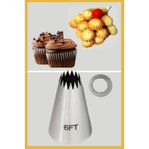 Paslanmaz Çelik Krema Sıkma Torbası Ucu (Şanti Torbası Ucu, Duy) 1 Adet + 4 Adet Şanti Torbası