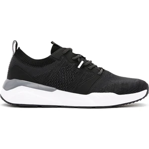 Zero Erkek Siyah Bağcıklı Kalın Tabanlı Kumaş Sneaker 24SFD69536F
