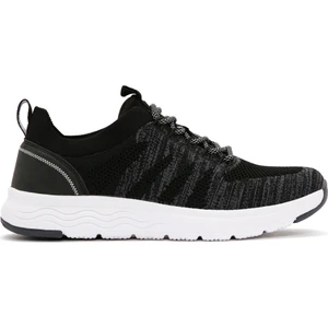 Zero Erkek Siyah Bağcıklı Kalın Tabanlı Kumaş Sneaker 24SFD69546F