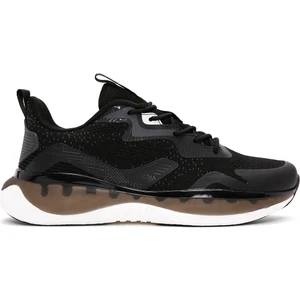 Zero Erkek Siyah Bağcıklı Kalın Tabanlı Kumaş Sneaker 24SFD69486F