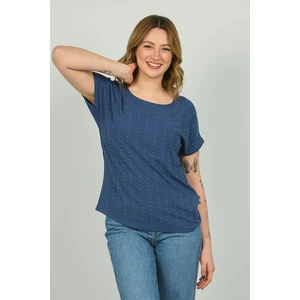 Ella Camelia Kadın Işlemeli Bluz 19E093 Indigo